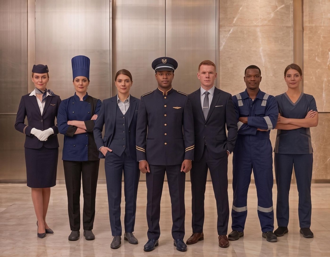 Uniforms for corporate, hospitality, aviation, industrial and healthcare teams